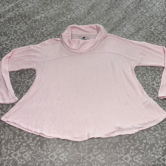Cupio Tops - Cupio Waffle Knit Cowl Neck Pink Lightweight Flowy Top Womens‎ XL